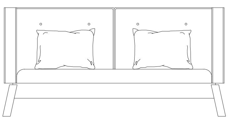 Mos-i-ko 051 Bed / size 232cm X 203 cm X 101 cm - al2