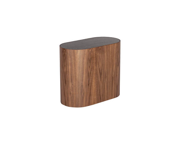 Base in walnut - top in ceramic maxfine mystic black