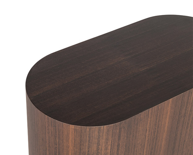 Detail of the side table in wood
