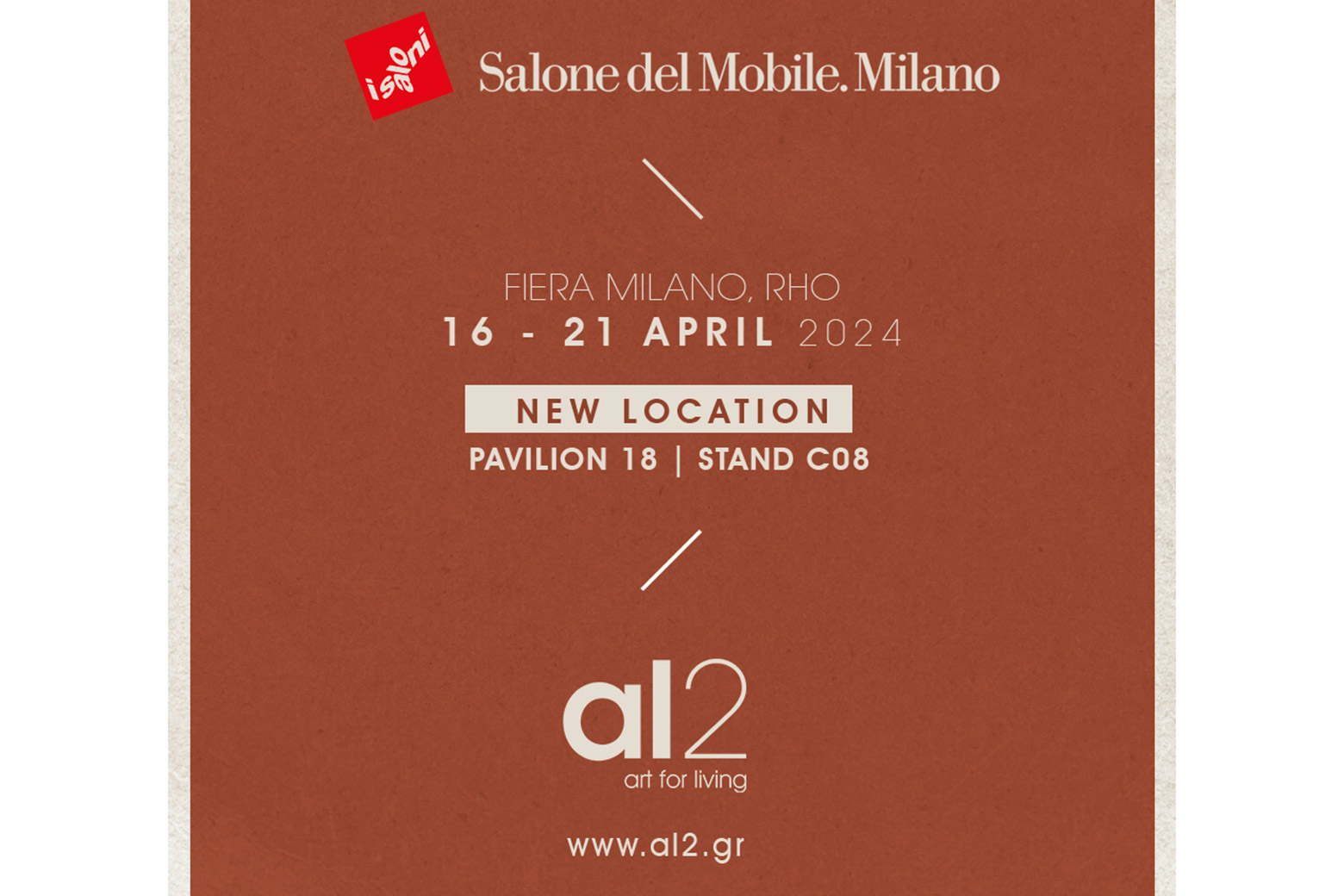 SAVE THE DATE | al2 at Salone del mobile 2024-al2