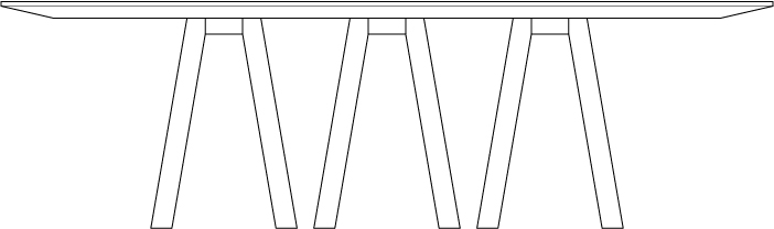 Mos-i-ko F 001 Table / size 300 cm X 120 cm X 74 cm  - al2