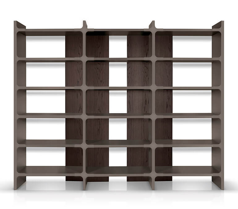 Bo-em bookcase in brown lacquer