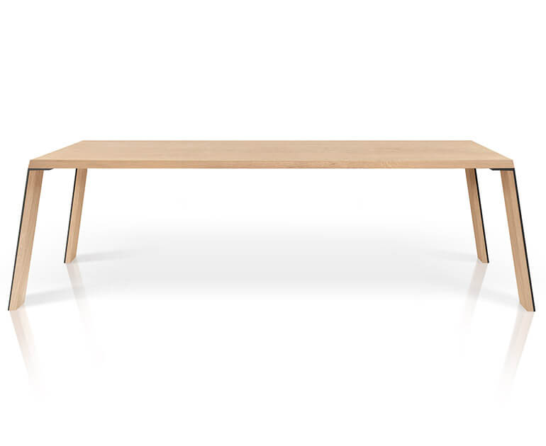 E-klipse 001 dining table in light oak and metal