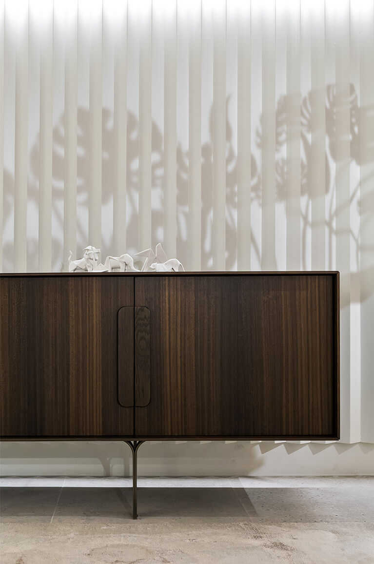 Detail of the mobius 003 sideboard in smoked eucalyptus. al2, art for living