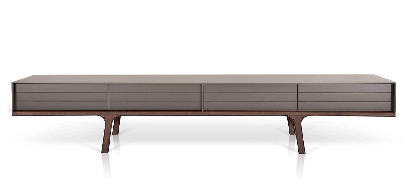 Mobius 019 TV unit in lacquer and walnut wood. al2