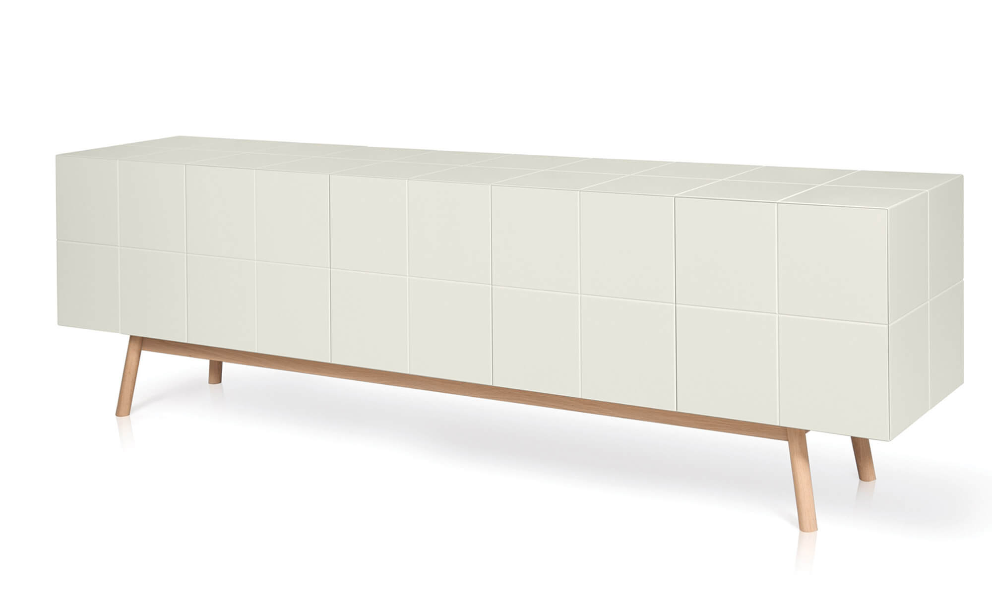 Mos-i-ko b 003 sideboard in white lacquer and oak base. al2