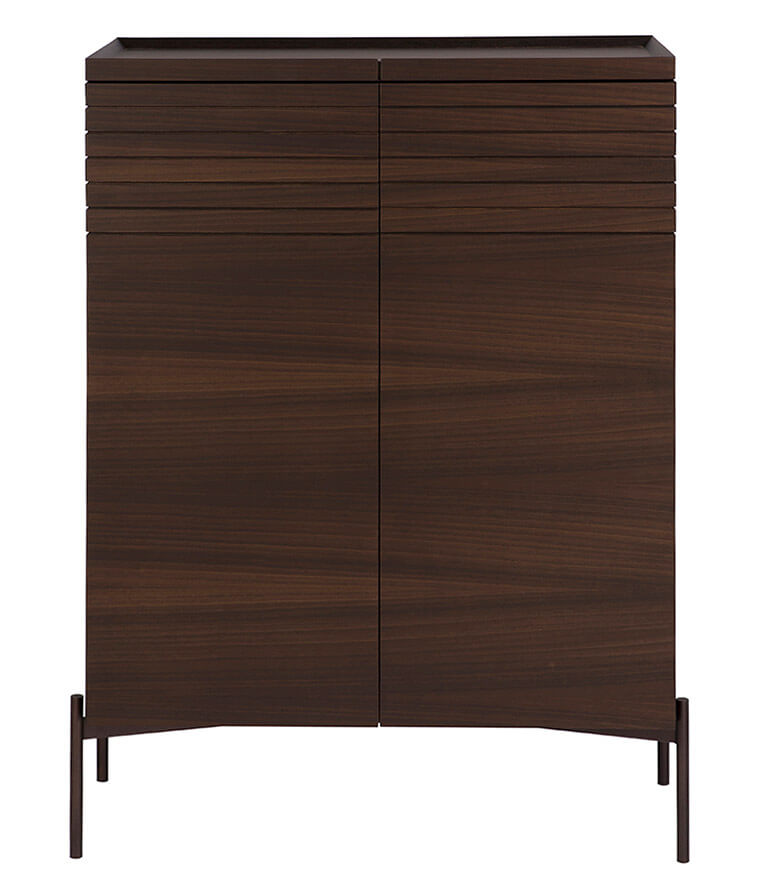 O-rizon A 009 highboard in smoked eucalyptus and wooden top. al2