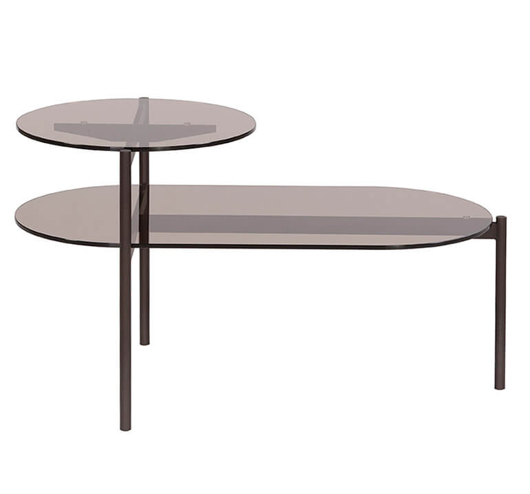 O-rizon side table in glass tops