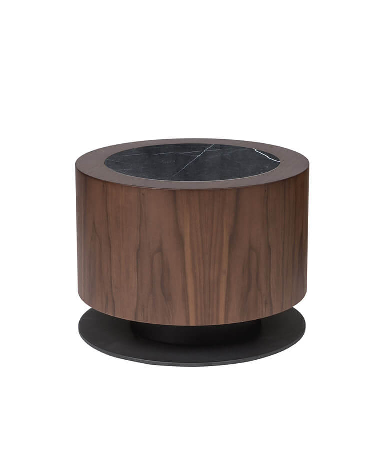 W-moon F 006 low table in walnut and lacquer