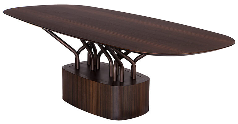 Wood-oo table in smoked eucalyptus. al2, art for living