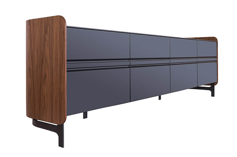 Wood-oo sideboard in lacquer and walnut. al2, art for living