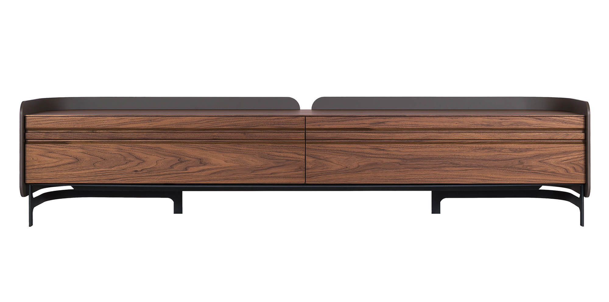 Wood-oo Tv Unit in walnut and back in lacquer. al2