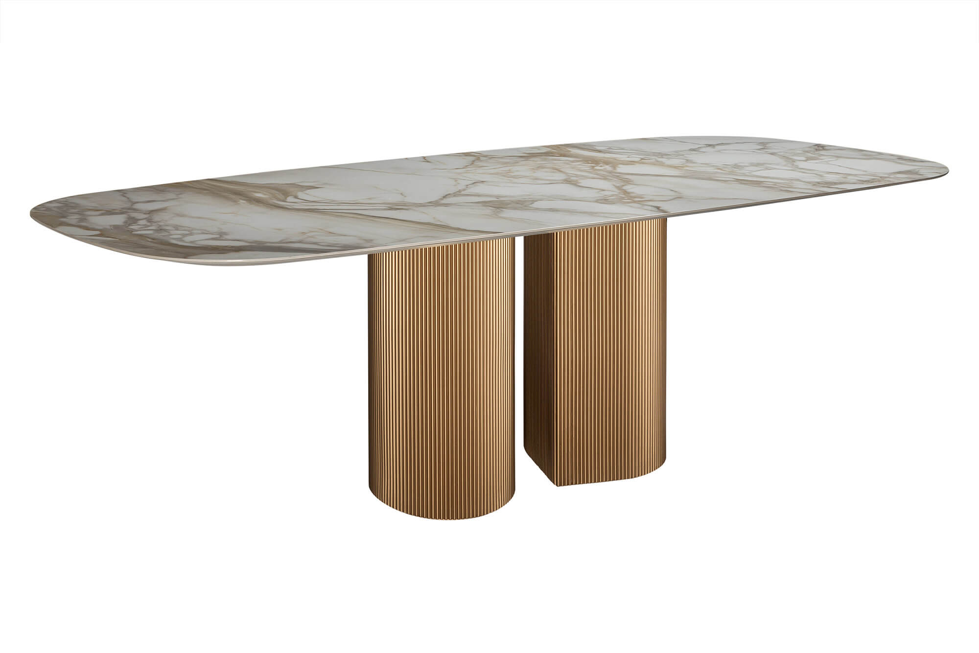 Dakry bc cer dining table in ceramic Calacatta Oro al2