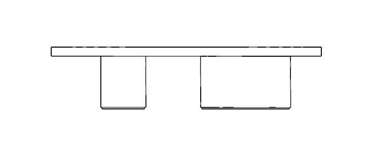 Hyper A 006 Low table / size 220 cm X 100 cm X 39 cm  - al2