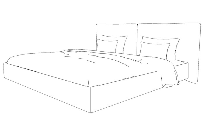 Koi 051 Bed / size 235 cm X 215 cm X 110h (mattress 180X200cm) - al2