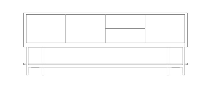 Hyper SV B 003 Sideboard / size 240 cm X 50 cm X 90 cm  - al2