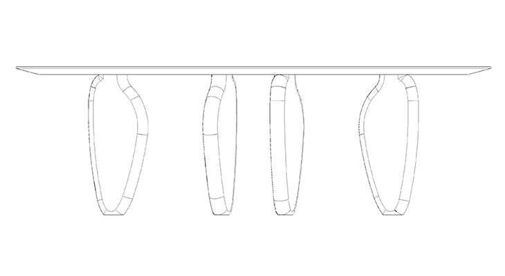 Echo C 001 Dining Table / size 300 cm X 120 cm X 75 cm  - al2